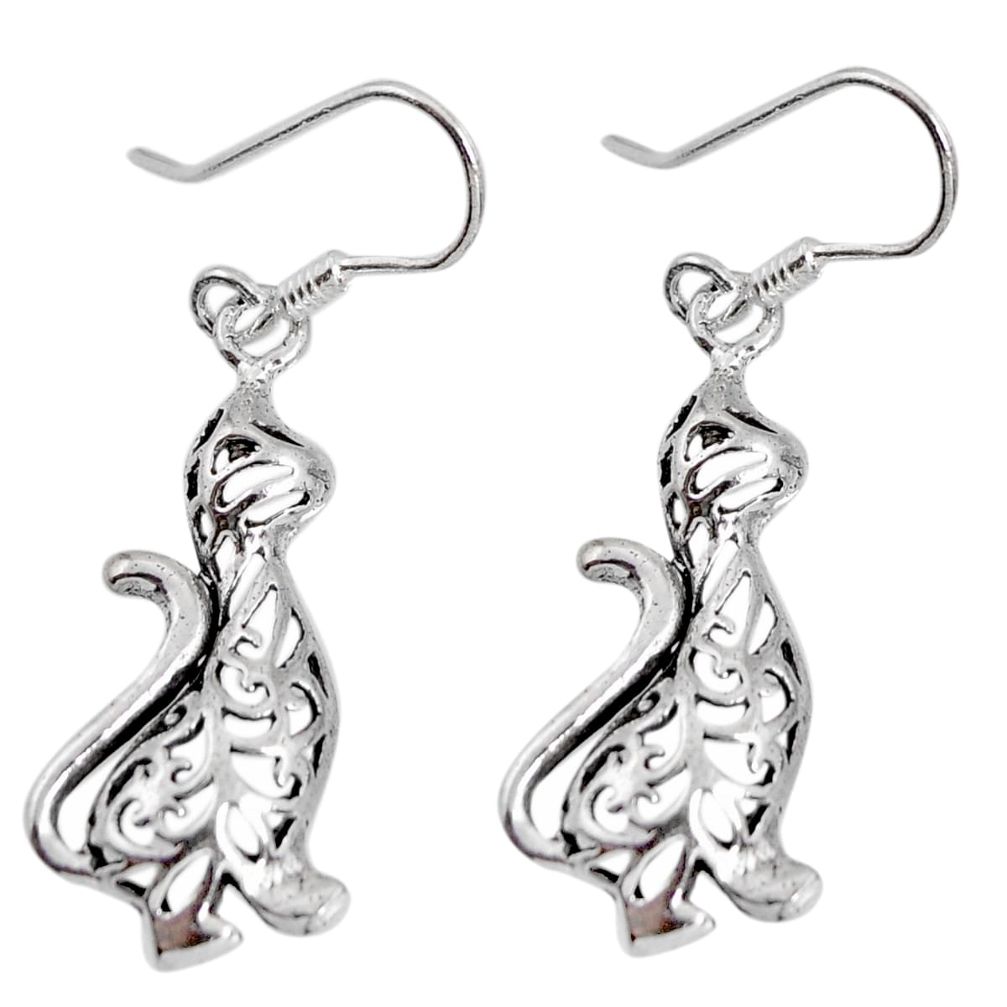 3.80gms indonesian bali style solid 925 sterling silver earrings jewelry